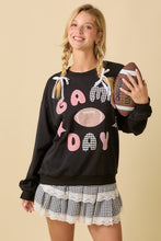 Load image into Gallery viewer, Main Strip Game Day Patchwork Top in Black
