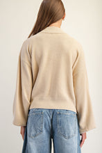 Load image into Gallery viewer, ee:some Open Front Bubble Sleeve Knit Cardigan in Sand
