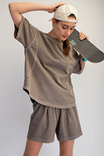 Load image into Gallery viewer, Rae Mode Pigment Washed Cotton Top and Short Set in Mocha
