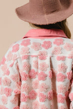 Load image into Gallery viewer, BiBi OVERSIZED Floral Jacquard Mix n Match Fleece and Corduroy Shacket in Pink/Blush
