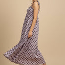 J.nna Polka Dot Maxi Dress in Purple Dot