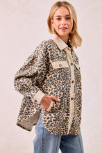 Load image into Gallery viewer, BiBi Mineral Washed Leopard Print Shacket
