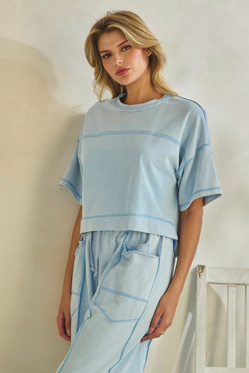Veveret Knit Easy Set in Light Blue