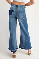 ee:some Frayed Pocket Boot Cut Jeans in Denim