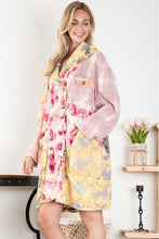 Load image into Gallery viewer, BlueVelvet Double Breasted Mixed Floral Patchwork Jacket in Pink Combo
