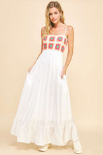 Load image into Gallery viewer, Davi &amp; Dani Crochet Bodice Maxi Dress in White
