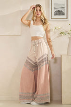 Load image into Gallery viewer, Oli &amp; Hali Mixed Washed Wide Leg Pants with Lace Detail in Mauve
