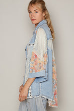 Load image into Gallery viewer, POL Oversized Jacket with 3/4 Length Sleeves in Denim Multi
