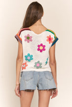 Load image into Gallery viewer, J.nna Rainbow Embroidered Flower Top Shirts &amp; Tops J.nna   
