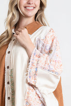 Load image into Gallery viewer, BlueVelvet Oversized Mixed Fabric Top in Mocha-Beige
