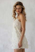 Load image into Gallery viewer, Storia Floral Sequin Embellished Slip Dress in Ivory Cream

