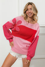 Load image into Gallery viewer, BiBi Mixed Textured Top with Flower Patch in Pink
