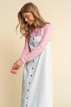 Load image into Gallery viewer, J.nna Mineral Washed Denim Button Down Front Maxi Dress in Ice Blue Denim
