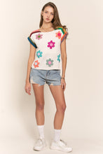 Load image into Gallery viewer, J.nna Rainbow Embroidered Flower Top Shirts &amp; Tops J.nna   
