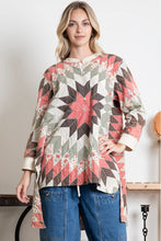 Load image into Gallery viewer, BlueVelvet Quilted Tunic Top in Beige Combo
