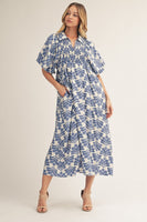 Jodifl Boho Floral Midi Dress in Denim