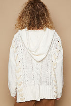 Load image into Gallery viewer, POL Solid Color Chenille Sweater with Weaved Fabric Detail in Cream ON ORDER
