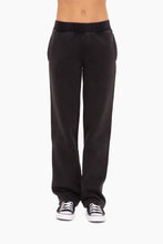 Load image into Gallery viewer, Mono B Vintage Washed Fleece Pants in Black
