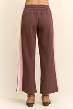 Load image into Gallery viewer, Davi &amp; Dani Side Stripe Wide Leg Pants in Brown Pink
