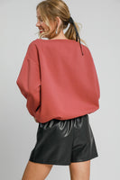 Umgee Off Shoulder Luxeknit Top in Rosewood