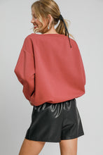 Load image into Gallery viewer, Umgee Off Shoulder Luxeknit Top in Rosewood
