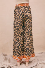 Load image into Gallery viewer, BiBi Lightweight Leopard Pant With Contrasting Print Details in Leopard/Rust
