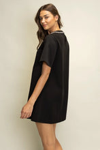 Load image into Gallery viewer, Heyson Rhinestone Bow Mini Dress in Black
