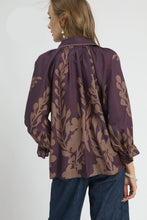 Load image into Gallery viewer, Umgee Two Toned Eucalyptus Print Top in Brown Mix
