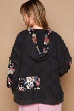 Load image into Gallery viewer, POL Vintage Washed Jacket with Mixed Patches in Black Floral Multi
