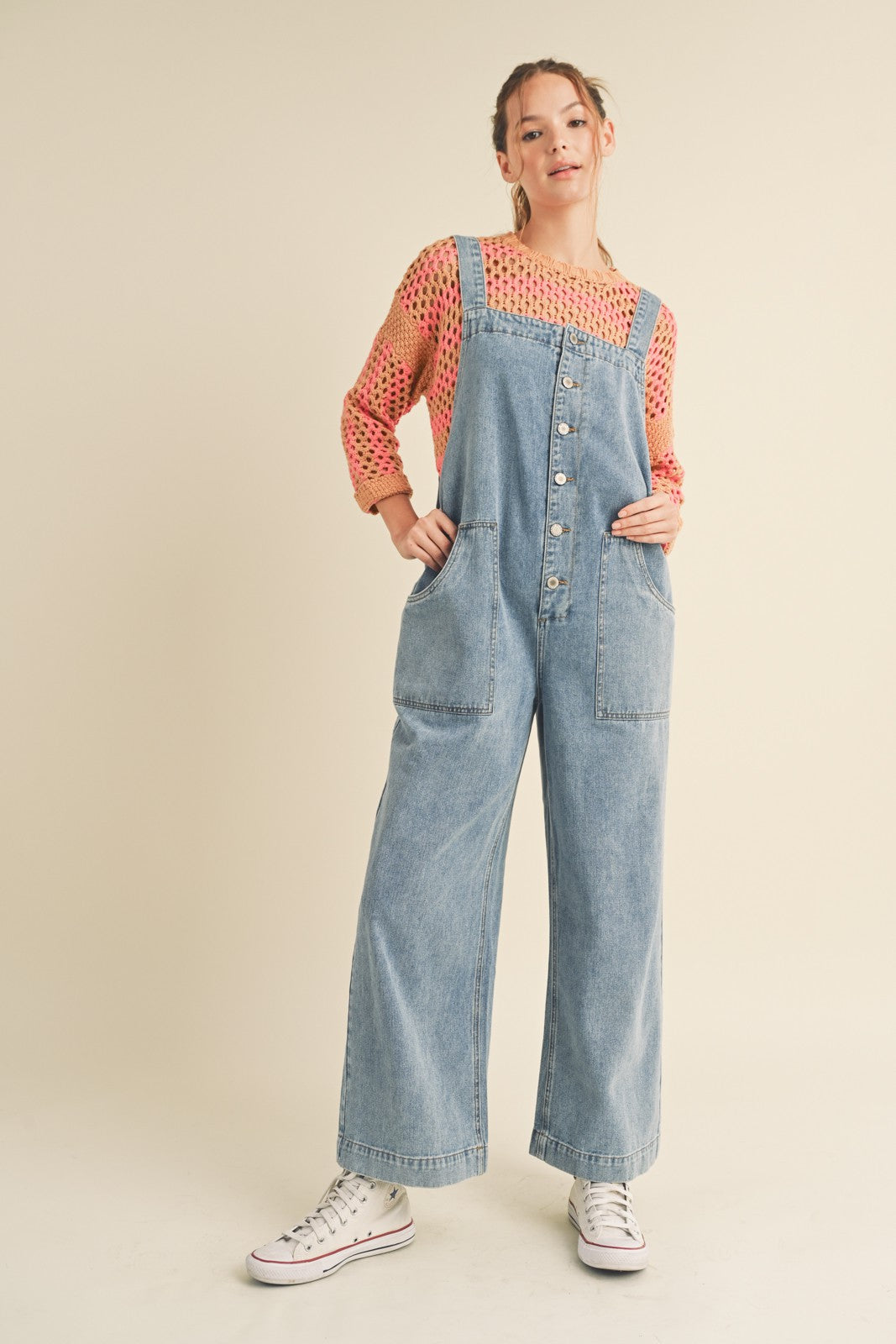 Wishlist Open Back Overalls in Denim – June Adel