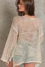 Load image into Gallery viewer, POL Dropped Shoulder Open Knit Sweater Top in Natural Top POL Clothing   
