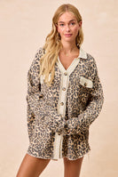 BiBi OVERSIZED Thermal Knit Shacket in Leopard