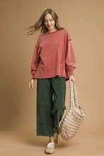 Load image into Gallery viewer, Umgee OVERSIZED Mineral Washed French Terry Top in Rosewood
