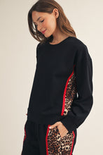 Load image into Gallery viewer, Jodifl Side Animal Contrast Accent Casual Sweatshirt in Black
