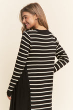 Load image into Gallery viewer, J.nna Color Block Striped and Solid Maxi Dress in Black White ON ORDER
