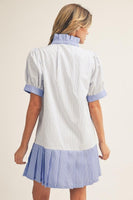 Jodifl Contrasting Striped Dress in Off White