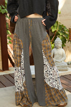 Load image into Gallery viewer, POL Thermal Knit Pants with Mixed Print Details in Heather Charcoal
