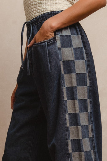 BiBi Denim and Checkered Pants in Denim