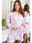 Jess Lea Almost Ready Ribbed Robe in Pink Heirloom