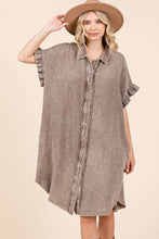 Load image into Gallery viewer, Mittoshop Cotton Gauze Mini Length Shirt Dress in Toffee
