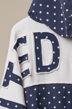 Load image into Gallery viewer, mello. United States Patch Work Oversized Zip Hoodie in Off White
