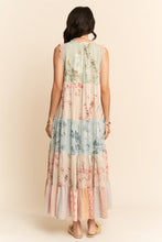 Load image into Gallery viewer, Davi &amp; Dani Mixed Print Floral Color Block Maxi Dress in Sage Multi

