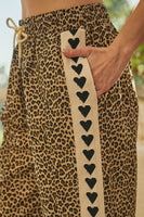 LovLov Leopard Urban Romance Heart Detail Pants in Leopard