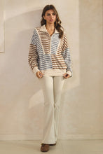 Load image into Gallery viewer, LovLov Contrasting Color Striped Textured Top in Multi Color
