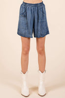 Mittoshop Chambray Shorts in Dark Denim FINAL SALE