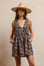 Load image into Gallery viewer, BiBi Washed Denim Floral Print Romper in Denim

