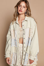 Load image into Gallery viewer, POL OVERSIZED Mixed Fabric Jacket in Sand Beige
