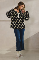 LovLov Fleece Polka Dot Jacket in Black