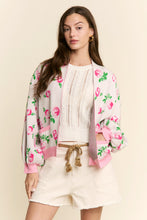 Load image into Gallery viewer, J.nna Knit Rose Pattern Cardigan in Pink
