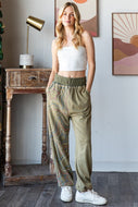 Oli & Hali Mineral Washed Star Detailed Joggers in Olive FINAL SALE